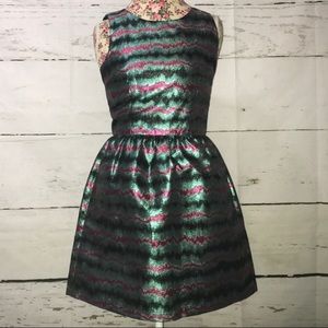 French Connection Jacquard Metallic Stripe Dress 4
